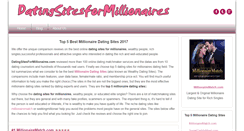 Desktop Screenshot of datingsitesformillionaires.com